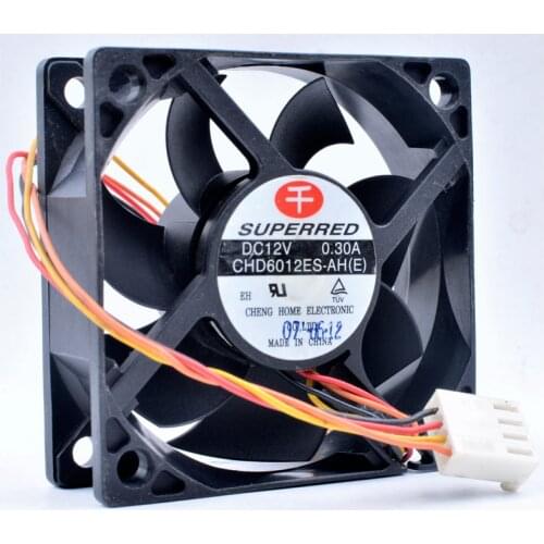 Original Qianhong CHD6012ES-AH 6cm 6020 12V 0.30A 4 lines 4pin computer chassis CPU cooling fan