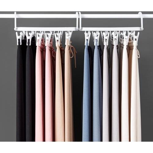 6 In 1 Multifunctional Pants Rack Seamless Clothing Storage Racks Plastic Clothes Dry Rack Closet Organizer Pants