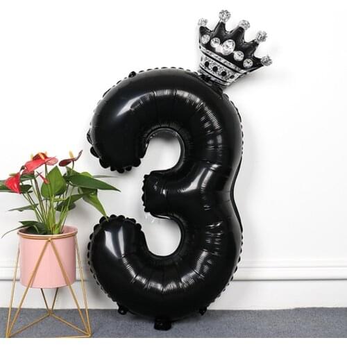 High Quality 40inch Number Foil Balloon Kids Birthday Party Decorations Black Pink Blue Big size Digital Helium Globos Baby Show