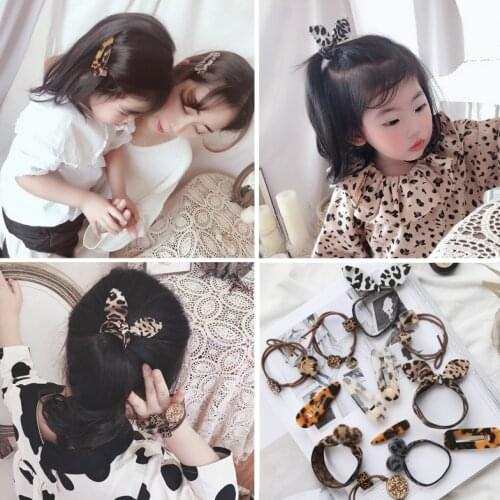 5pcs/set New Fashion Leopard Print Elastic Hair Bands Yoga Hair Ring Hair Accessories Women and Girls Headdress Headwear
