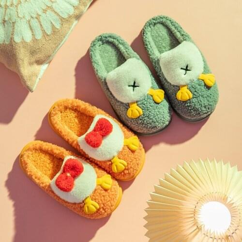 Women Cotton House Slide Slippers Fashion Warm Men Indorr Shoes No-Slip Female Slides Furry slipper