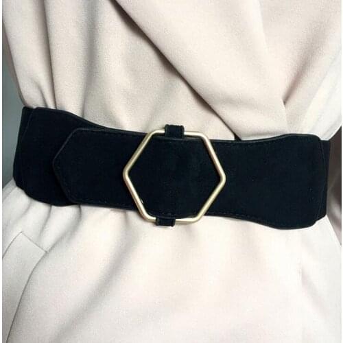 Womens runway fashion elastic pu leather Cummerbunds female Dress Corsets Waistband Belts decoration wide belt R920