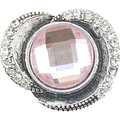 10Pcs/lot Crystal Rhinestone Snap Flower 18mm Metal Snap Button For Bracelet Watches Women Female DIY Jewelry