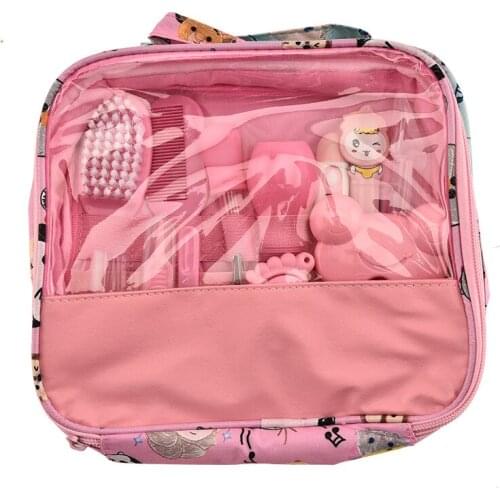 13pcs/set Cartoon Baby Care Products Nasal Aspirator Bag Suit Infant Nail Clipper Manicure File Portable Essentials