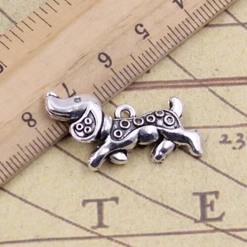 15pcs Charms Dachshund Dog 32x16mm Antique Silver Color Pendants Making DIY Handmade Tibetan Finding Jewelry For Bracelet