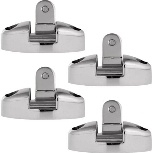 2 Pairs Stainless Steel Swivel Deck Hinge with Rubber Pad Bimini Top Fitting