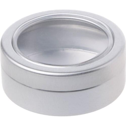 25/60ml Round Clear Window Tins Storage Spices Case Aluminum Container Box Can