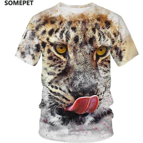 3D Printing Leopard T-shirts Mans Boys T-shirt Short Sleeve Tees Fashion Woman Streetwear Mens Coats tshirts European Summe