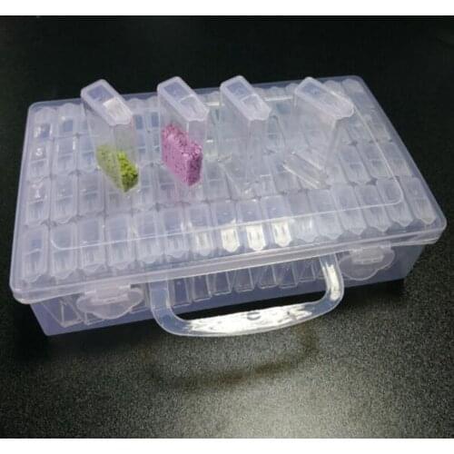 64Pcs Box New Diamond embroidery diamond painting tool! Daimond transparent plastic storage box, jewelry Drill Storage Box Gift