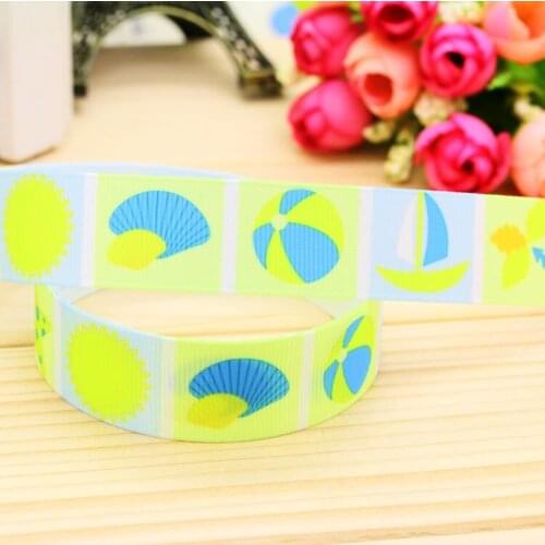 7/8'' Free shipping summer printed grosgrain ribbon hairbow headwear party decoration diy wholesale OEM 22mm P5416