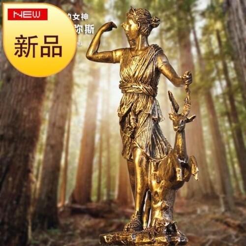 Artemis Moon Goddess Oushiguxila myth victory goddess sculpture European figures decorative crafts living room wine