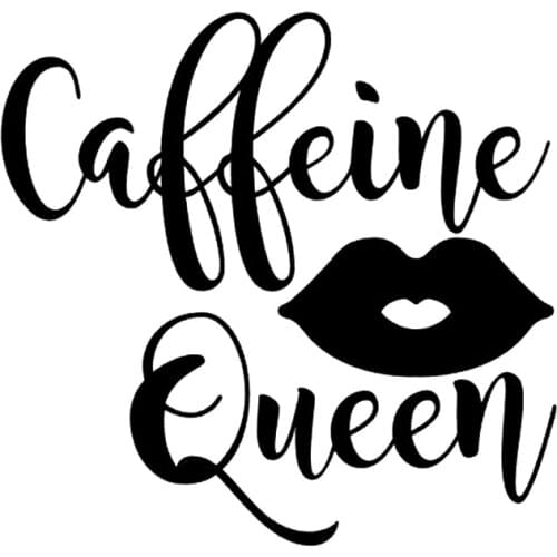 16*15.4cm Caffine Queen With Lips Car Stickers Fashion Personality car stickers to cover scratches New Style Hot