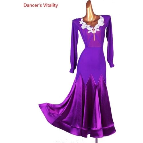 Modern Dance Clothing Female Child Adult Temperament Dress Practice Clothes Ballroom Waltz Dancewear Performance Big Swing Skirt