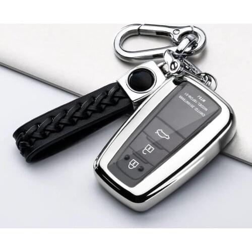 TPU Car Key Case for Toyota Rav4 2021 Hybryd Camry 70 2020 Prado Corolla Sedan 2019 3Button Key Cover Holder Accessories Shell