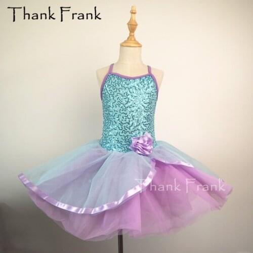 Flower Sequin Camisole Ballet Tutu Dress For Girls Kids Adult Professional Dance Costume C451