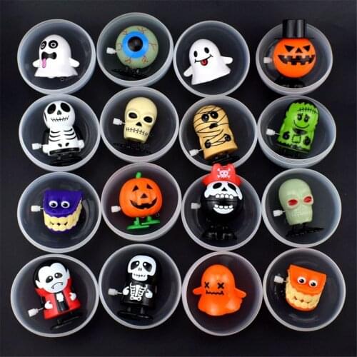 D7YD Skeleton Ghost Halloween Surprise Egg Clockwork Wind Up Toy Kid Party Favors