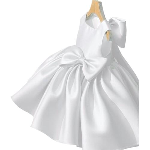 Children Baptism Newborn Christening Princess Toddler Birthday Party Baby Girl Clothes Summer Dresses White Tutu Vestidos 1 Year