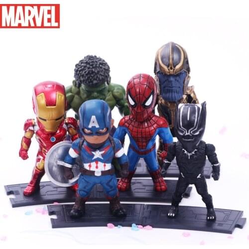 5-8pcs/set Avengers Infinity War Hulk Ironman Thor Spiderman Captain American Anime Action Figure Model Toys For Childrens Gift