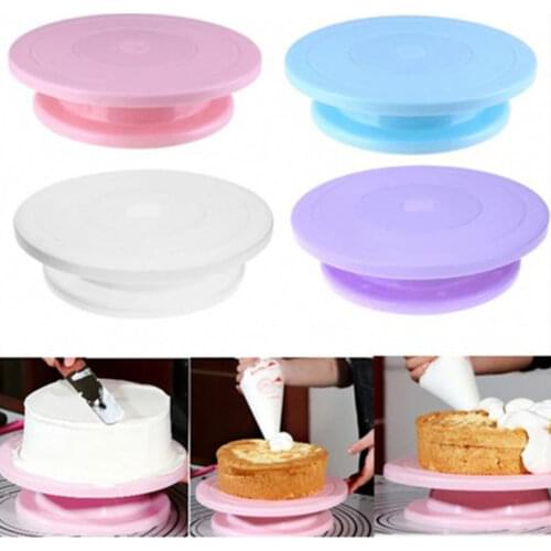 DIY Cake Turntable Baking Mold Plastic Plate Rotating Creamcake Decorating Tools Rotary Table Pastry Supplies Baking Accessories