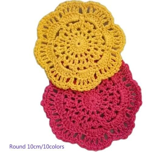 HOT SALE cotton lace placemat cup coaster mug kitchen Christmas glass table place mat cloth Crochet tea coffee doily dining pad