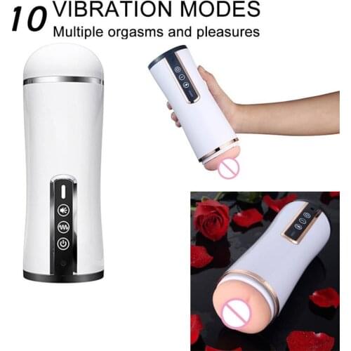 Male Masturbator Deep Throat Oral Cup Sucking Device Sex Machine Sex Toys Automatic Sucking Real Vagina Aircraft Cup