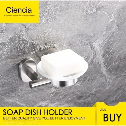 Free Shipping SUS304 Stainless Steel Wall Mount Soap Dish Bathroom Storage Rack Holder Set