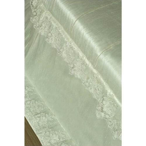 Porio Dorya Raw White Bed Cover