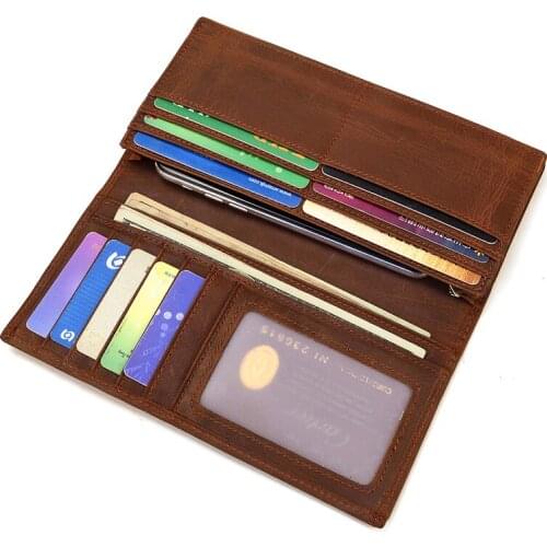 New 2021 Mens Wallet Genuine Leather Long Wallet First Layer Cowhide Multiple Card Slots Two-fold Coin Purse luxury wallet