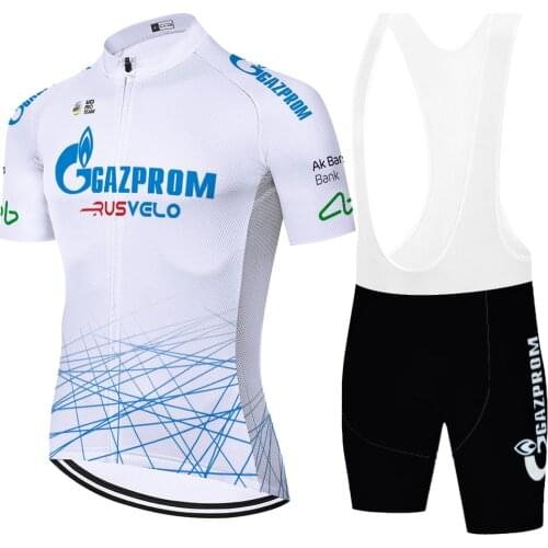 2020 new blue gazprom cycling jersey 9D bike shorts set ciclismo ropa hombre summer quick dry BICYCLING Maillot clothing