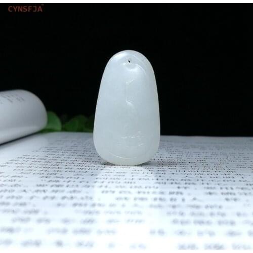 CYNSFJA New Real Certified Chinese Hetian Jade Lucky Amulets Longevity Crane Jade Pendant Hand Carved High Quality Best Gifts