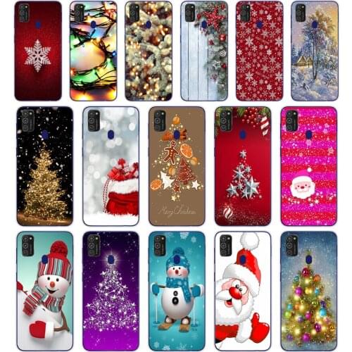 76SD happy New Year merry Christmas TreeSoft Silicone Tpu Cover phone Case for Samsung Galaxy M11 M21 A20 A20E A20S S10 S20 Plus