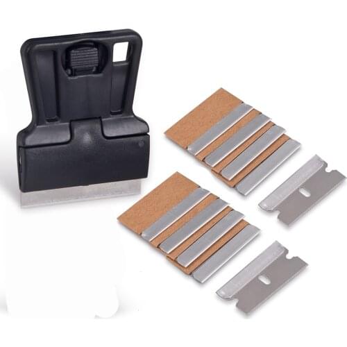 EHDIS Auto Razor Scraper+10pcs 1.5inch Razor Blades Car Sticker Wrap Film Old Glue Remove Squeegee Window Tint Cleaning Tool
