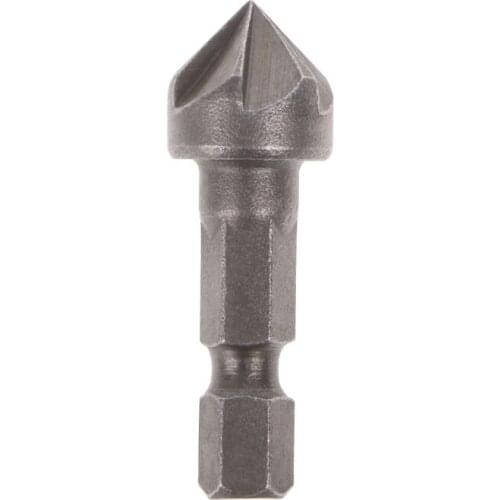 RipengPI Drill Bit, 6 Flute Countersink Drill Bit 90 Degree Point Angle Chamfer Cutting Woodworking Tool