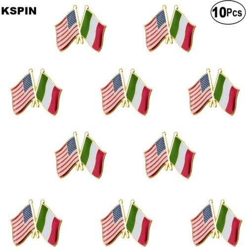 U.S.A Italy Lapel Pin Flag badge Brooch Pins Badges 10Pcs a Lot