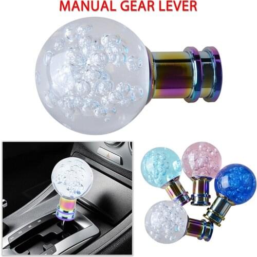 Universal Car Acrylic Manual Gear Shifter Head Shift Knob Stick Crystal Transparent Bubble Pink Blue White Gear Shift Knob