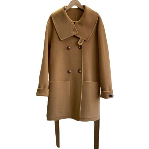 High Quality Women Woolen Coat Autumn Winter Fashion Blends Retro Female Casual
