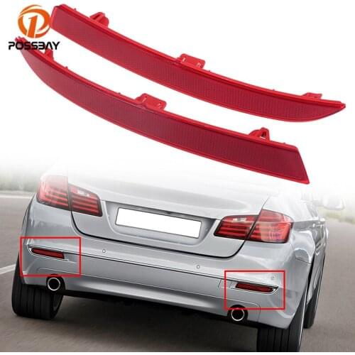 POSSBAY Rear Bumper Car Reflective Sticker for BMW 5-Series 535i/535iX/550i F10/F18 Sedan 2014-2017 Facelift Cinta Reflectante