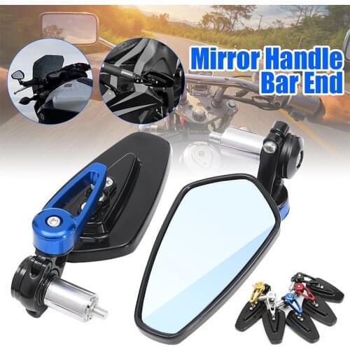 Pair Universal 7/8" Rear View Side Mirror Handle Bar End Rearview Mirrors For Motorcycle Bicycle