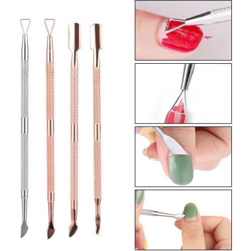 1 Pc Fashion Beauty Dual-ended Manicure Tool Nail Polish Remover Triangle Rod Cuticle Pusher UV Gel Clean Stick