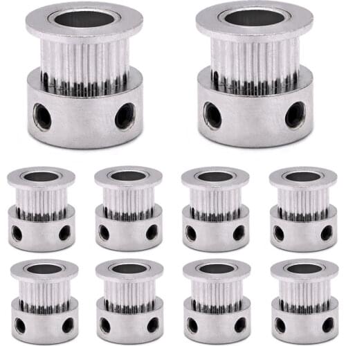 10pcs Aluminum 16 Teeth 2GT Timing Pulley Bore 5mm 2GT Timing Belt 3D Printer Width Belt Parts 16T GT2 Pulley Tool Accessories