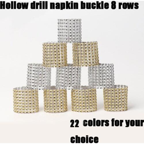12 pieces sold in a pack Essential tools for the party Rhinestone napkin rings Wedding party dinner decorations 22 colors