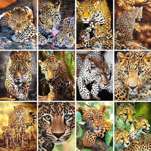 5D DIY Diamond Painting Animal Leopard Rhinestone Art Picture Cross Stitch Kit Full Square Embroidery Mosaic Decoration Gifts