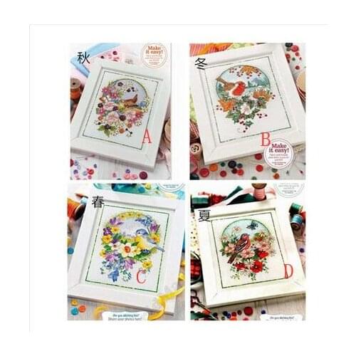 6-MM Mouse avatar Counted Cross Stitch Kit Cross stitch RS cotton with cross stitch FOUR seasons birds