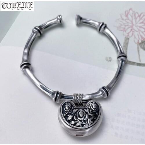 100% 999 Silver Women Bangle Pure Silver Lucky Symbol Cuff Bracelet Real Silver Good Luck Ladys Bangle