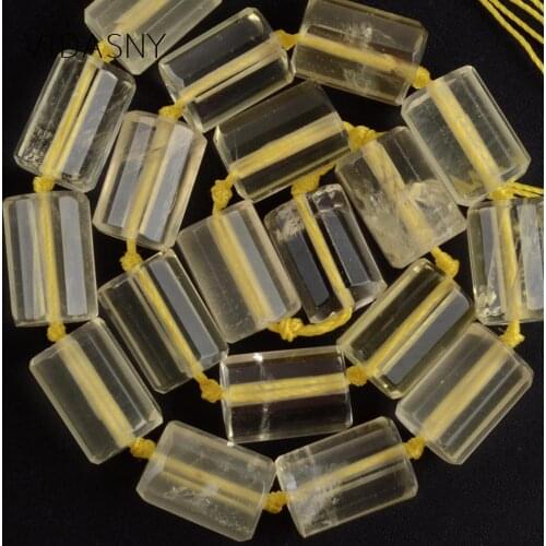 11x15mm Natural Faceted Citrines Quartzs Beads For Jewelry Making Cylinde Shape Gem Spacer Loose Stone Beads DIY Bracelets 15"