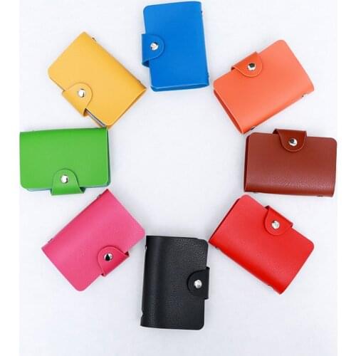 Fashion PU Leather Function 24 Bits Card Case Business Card Holder Men Women Credit Passport Card Bag ID Passport Card Wallets