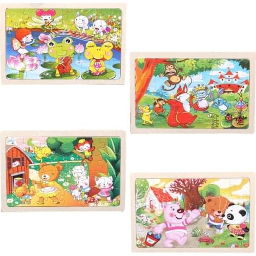 Child Puzzle Games For Children Cartoon Animals Wood Puzzles Jigsaw Other Hobby Readings Cube Maze Montessori Educational Toys