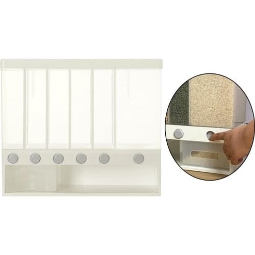 10L Seperated Cereal Dispenser Dry Food Storage Tank Whole Grains Rice Bucket Moisture Proof for Cereal Rice Beans Snacks