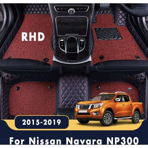 RHD Double Layer Wire Loop Carpets Car Floor Mats For Nissan Navara NP300 2019 2018 2017 2016 2015 Auto Interior Leather Rugs