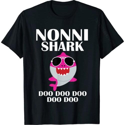 Nonni Shark Doo Doo Shirt Funny Mothers Day Noni Christmas T-Shirt Tops Tees Wholesale Birthday Cotton Men T Shirts Birthday